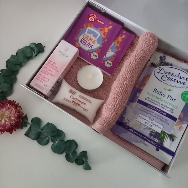 Geschenk Box Kleine Auszeit Ruhe Beauty Kosmetik Set Geschenk Tee Entspannung Wellness