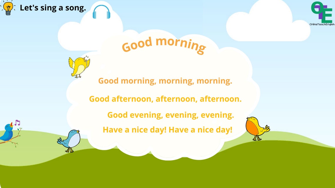 Online ESL material Good morning lesson for kids online | Etsy