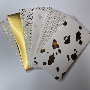 Enveloppes de trésorerie métalliques 6-Or