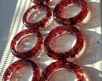 Juego de 10 anillos de exhibición de especímenes de granate, cristal, mineral y esfera
