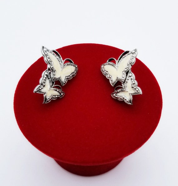 AVON Whispering Wings Butterfly Clip on Earrings … - image 4