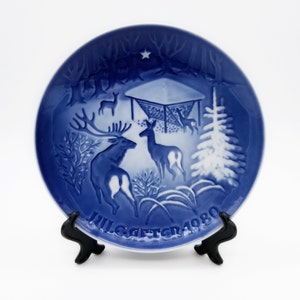 BG Bing & Grondahl, JULE AFTER 1980, Copenhagen Porcelain Collectible Plate, Made in Denmark, Signed Jul I Skoven, Vintage