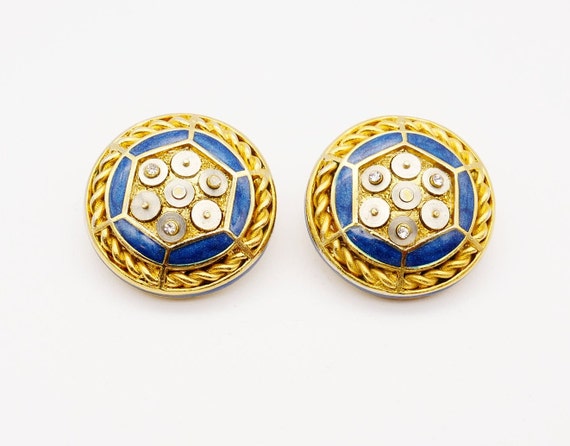 Boucles d'oreilles dorées à l'or fin émail Vert - J19AVI25
