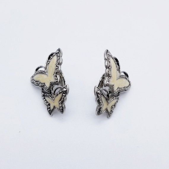 AVON Whispering Wings Butterfly Clip on Earrings … - image 3