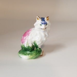 Vista Alegre Portugal Cat Figurine Calypso Collection Hand Painted, N9, Porcelain, Signed, Vintage 1980