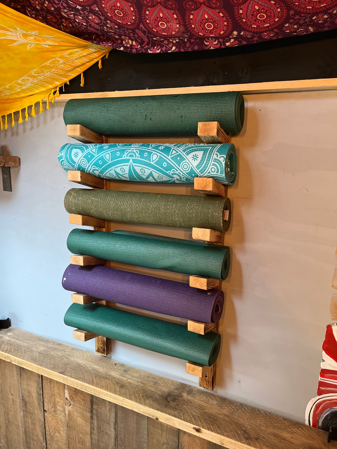 Yoga Studio Wall Hanging Yoga Mat Holder Etsy UK