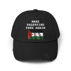 Make Palestine Free Again Unisex Distressed Cap