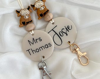 Personalised Highland Cow Luxe Lanyard