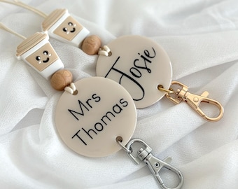 Personalised Happy Latte Luxe Lanyard