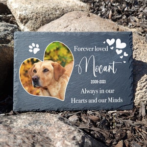Personalized Pet Memorial Plaque: Photo Grave Marker, Slate Tombstone (20x30cm)