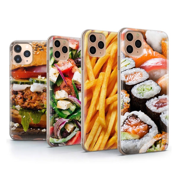 Food Burger Pizza Sushi Phone Case Cover Fit for iPhone 15 14 13 12 pro mini 11, Samsung Galaxy S23 S24 S21 FE S20 A15 A52 A34 Pixel 7a Pro