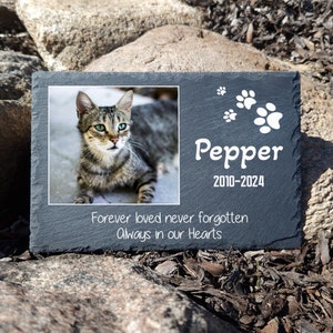 Personalised Natural Dark Gray Large PET Loss Memorial Plaque Stone Cat Grave Marker Dog Gravestone size 7.8&#39;&#39;x11.8&#39;&#39;, 20x30cm