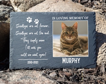 Plaque commémorative personnalisée en ardoise naturelle gris foncé pour animal de compagnie, pierre tombale pour chien, chat, dimension 20 x 30 cm