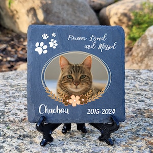 Custom Made Pet Memorial Slate Plaque - Honor Your Furry Friend with a Timeless Tribute, size 10x10cm 15x15cm 20x20cm