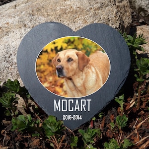 Personalized Pet Memorial Plaque: Heart Slate Grave Marker