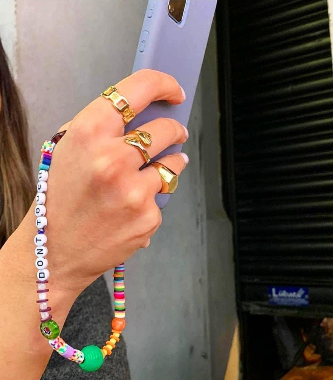 Phone Chain Beaded Phone Strap Phone Charm Dont Touch Etsy