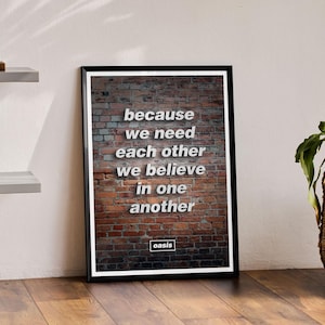 Oasis Acquiesce Lyric Art Print A3 - Dekoracyjny plakat ścienny