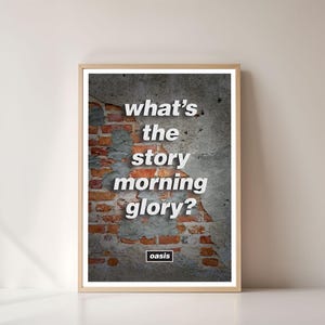 Oasis What&#39;s The Story? Morning Glory Star Lyric Art Print A3 - Decorative Poster Wall Art