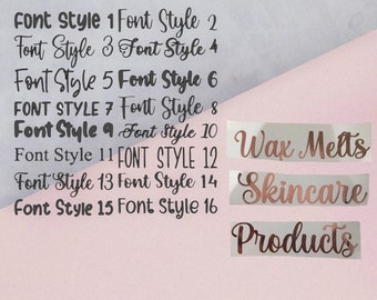 Personalised Vinyl Sticker Labels: Custom Font & Colour
