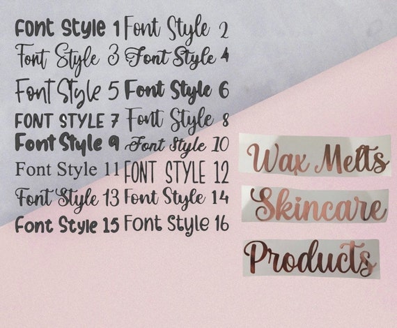 Personalised Vinyl Sticker Labels: Custom Font & Colour