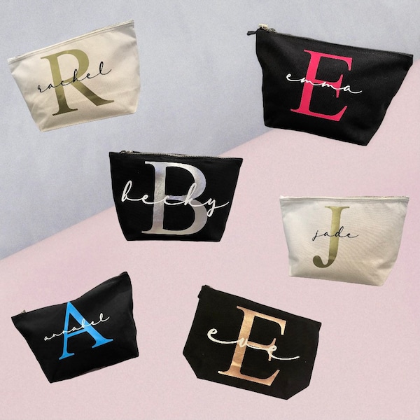 Personalised make up bag | accessory bag gift | cosmetic pouch | personalised name & initials | accessories bag | initials bag | wash bag