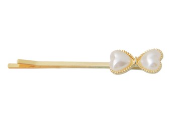 Gold Pearl and Rhinestone Barrettes for Adults, Adult Hair Accessories, Hair Clips for Women, Modern Hair Accessories, Metal Hair Pins