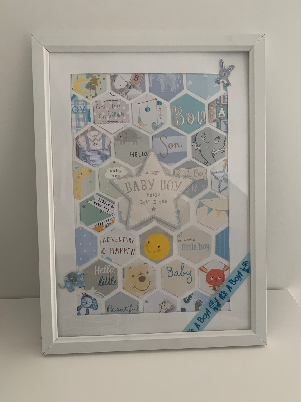 Download Personalised Card Keepsake Frame A4 Birthday New Baby | Etsy