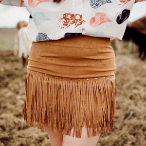 Brown Fringe Skirt