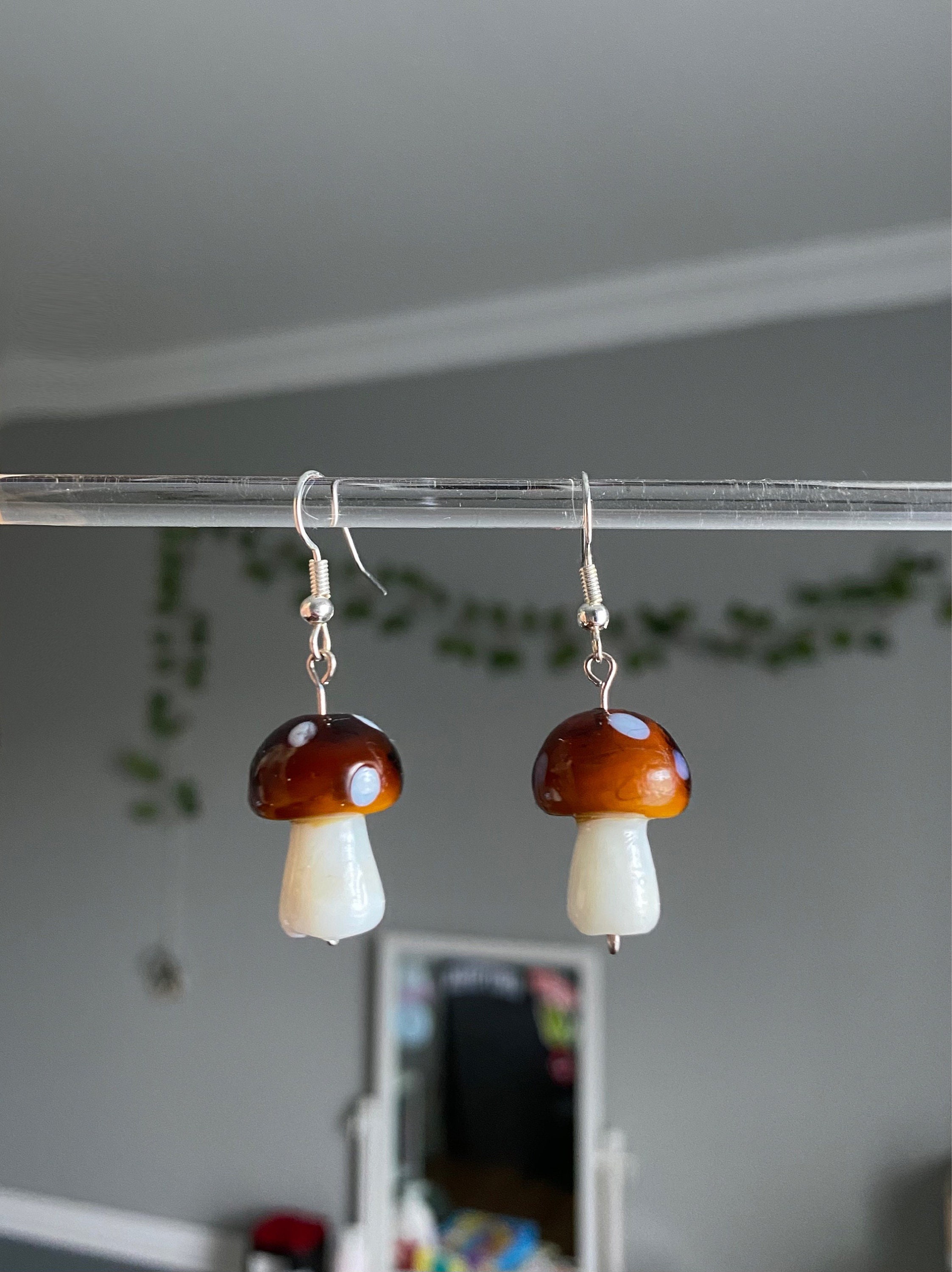 Mushroom earrings Etsy