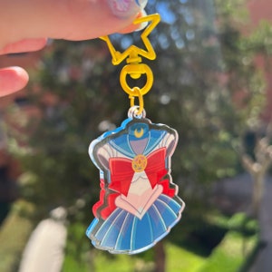 Sailors OOTD Keychain. Magical Girls Acrylic Keychain. Original keychains. Kawaii sailor dress keychain