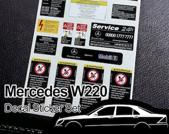 w220 Autocollant autocollant étiquette emblème étoile pour w220 autocollant autocollant ensemble d’étiquettes / accessoires Mercedes benz / restauration d’étiquette Mercedes Mercedes SVG