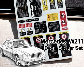 W211 Decal Sticker Label Star Emblem For e200 e280 e300 e500 300d 250d 200d 300e Decal Sticker