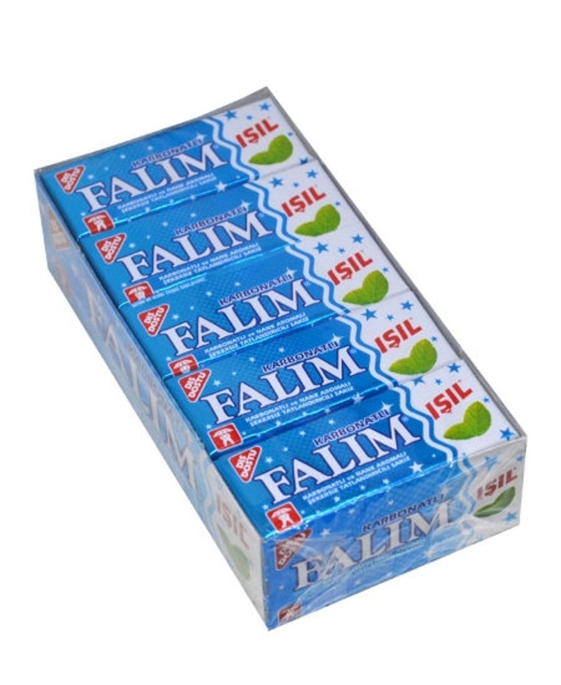 Falim Sugar Free Turkish Chewing Gum 100 pcs sugarless 5x20 Gum / Mint , Strawberry , Watermelon , Forest fruit , Mastic . Bubbe Gum zdjęcie 6