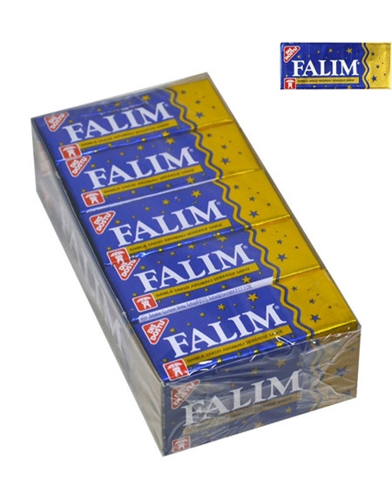 Falim Sugar Free Turkish Chewing Gum 100 pcs sugarless 5x20 Gum / Mint , Strawberry , Watermelon , Forest fruit , Mastic . Bubbe Gum zdjęcie 2