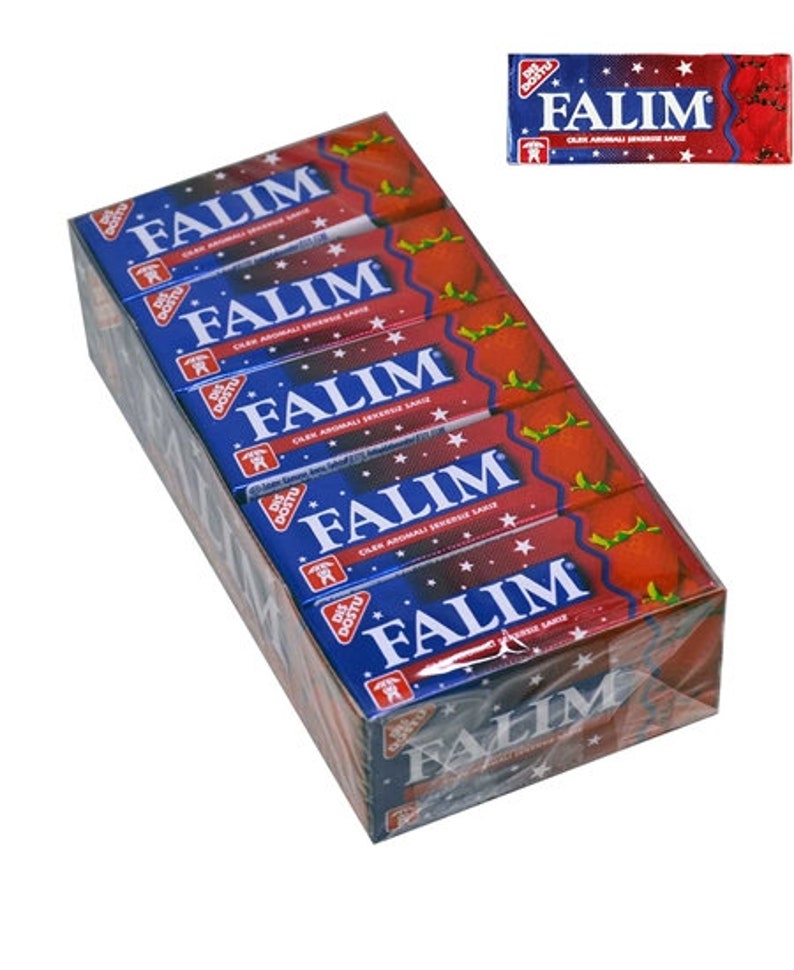 Falim Sugar Free Turkish Chewing Gum 100 pcs sugarless 5x20 Gum / Mint , Strawberry , Watermelon , Forest fruit , Mastic . Bubbe Gum zdjęcie 5