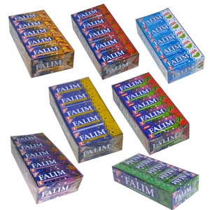 Falim Sugar Free Turkish Chewing Gum 100 pcs sugarless 5x20 Gum / Mint , Strawberry , Watermelon , Forest fruit , Mastic . Bubbe Gum zdjęcie 1