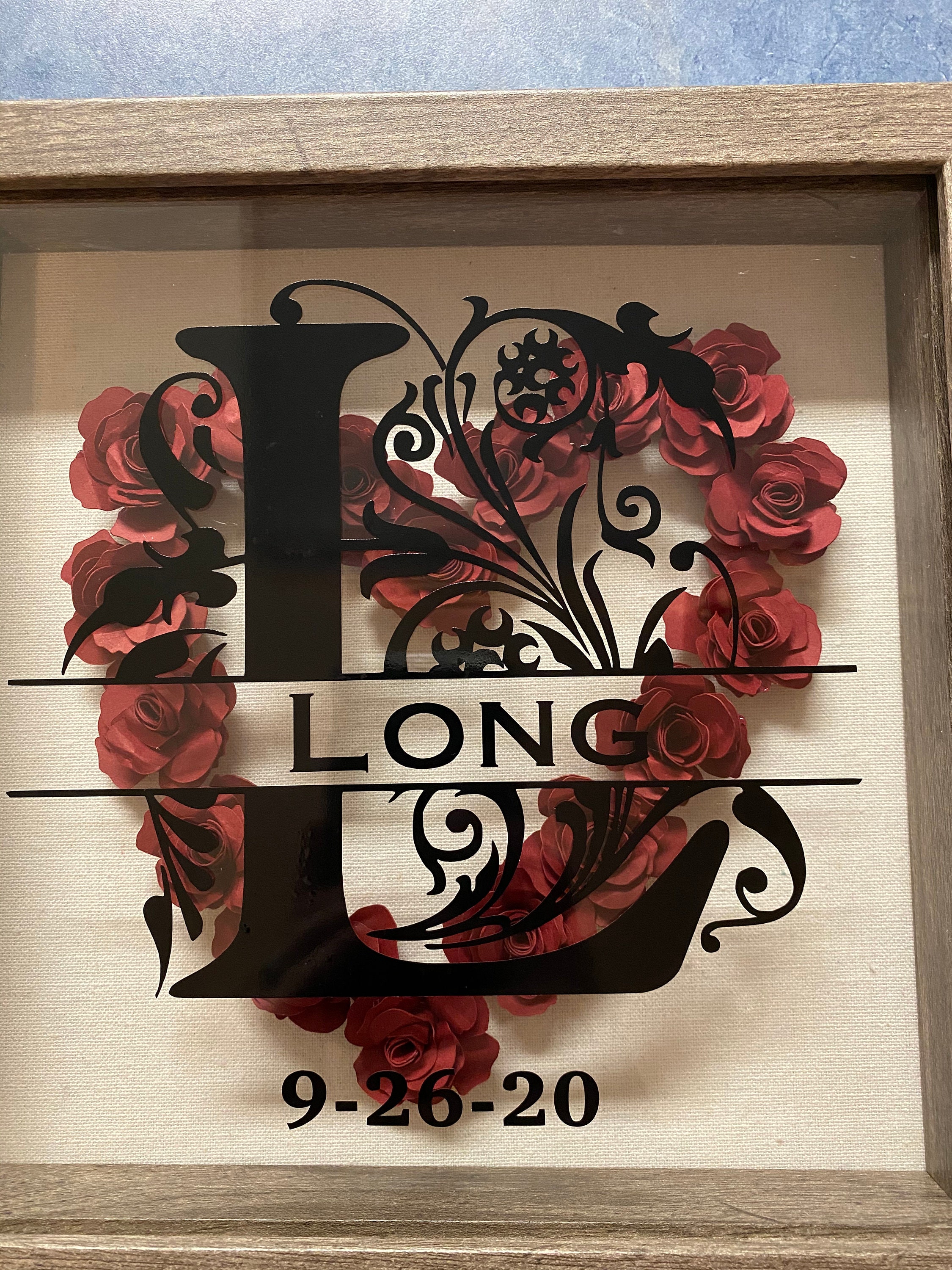 Monogrammed shadow box Etsy