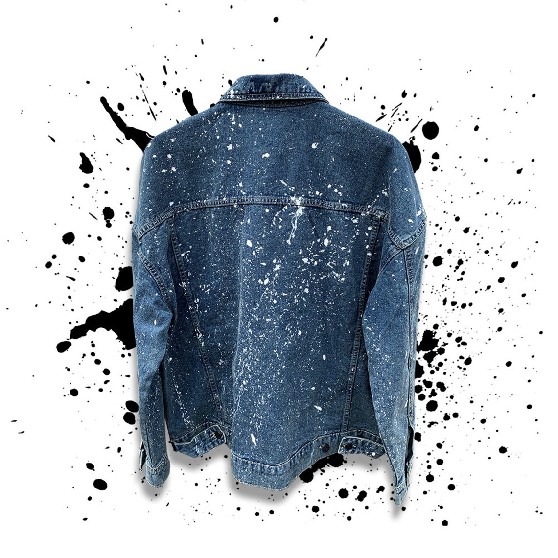 Paint Splatter Denim Jacket HandMade Etsy