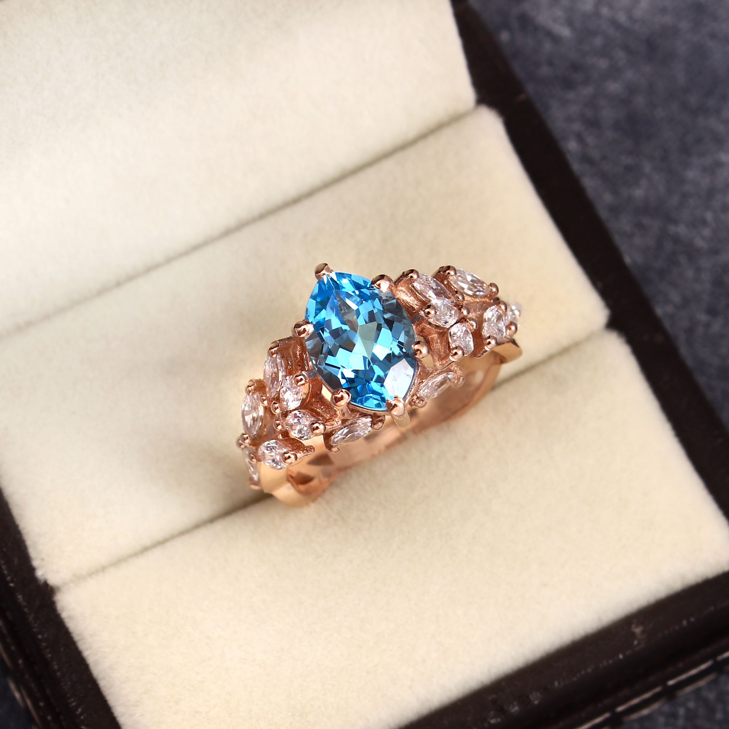 buy store Blue only 8 $995 Topaz Ring Ring, Diamond Topaz Gold (over Ring,  Handcrafted cts!), Minimalist Blue Estate & Jewelry, December large  Birthstone, Perfect for Weddings, Anniversary, Birthday or Gift for
