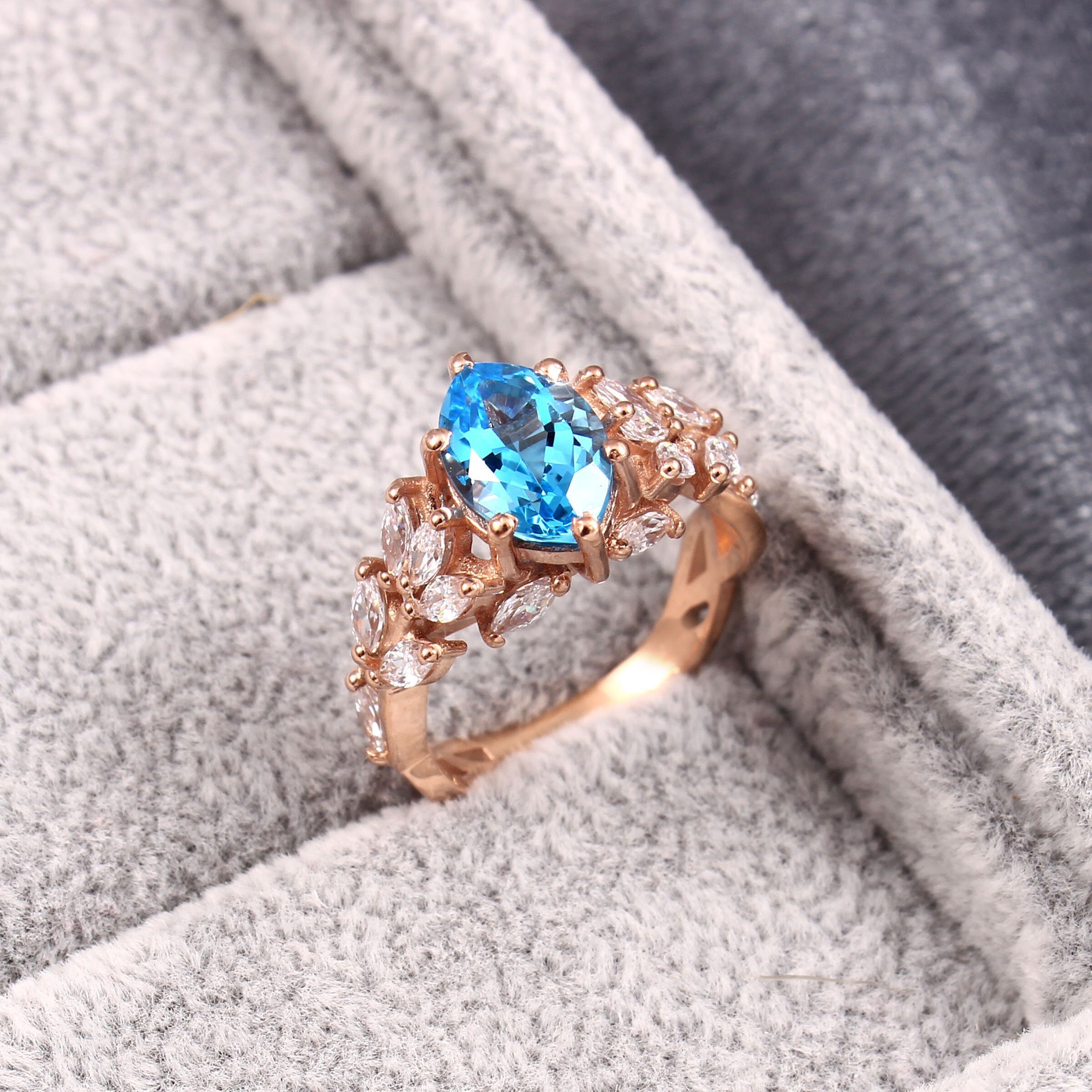 buy store Blue only 8 $995 Topaz Ring Ring, Diamond Topaz Gold (over Ring,  Handcrafted cts!), Minimalist Blue Estate & Jewelry, December large  Birthstone, Perfect for Weddings, Anniversary, Birthday or Gift for