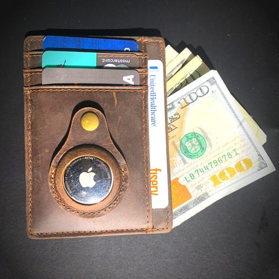 Airtag Wallet Genuine Leather Wallet Minimalist RFID Etsy