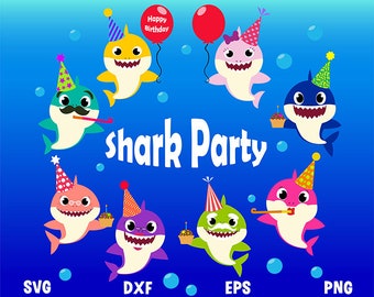 Shark Party Baby Shark Svg Baby Shark Birthday Party Shark Shirt Baby Shark Clipart Baby Shower Kits Craft Supplies Tools Safarni Org