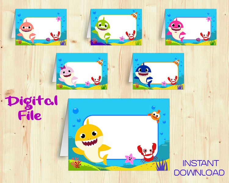 Baby Shark Food Labels Printable Party Food s Instant Etsy