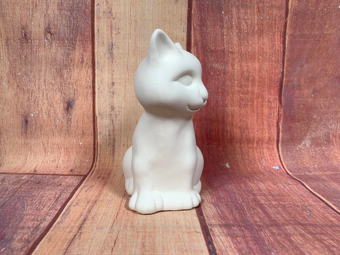 Simple Cat Ceramic Bisque Ready to Paint Ready to Ship Etsy