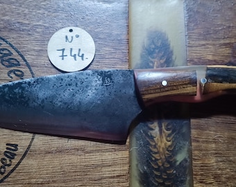 Handmade knife. Forged knife. Kitchen knife. Gift idea. HRC steel. France. Hardened steel. Blacksmith knife.