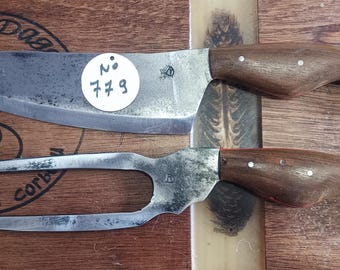 Handmade knife. Forged knife. Kitchen knife. Gift idea. HRC. France. Hardened steel. Blacksmith. Knife. Kitchen set.