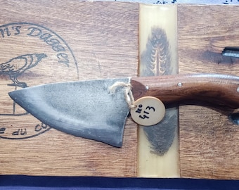 Hand-forged knife. Multi-purpose utility knife. Christmas gift. Paring knife. Or natural cooking knife. Kitchen knife. Table knife.