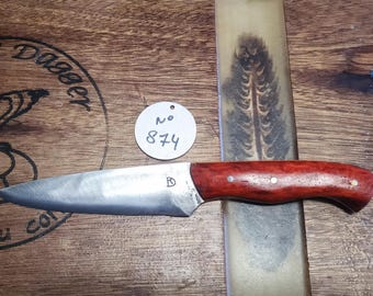 Handcrafted knife. Forged knife. Kitchen knife. Chef's knife. France. Hardened steel. Inspired by Japanese knives.
