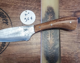 French handcrafted knife. Forged knife. Kitchen knife. Chef's knife. Japanese-inspired knife. Hardened. Blacksmith's knife. Utility knife.