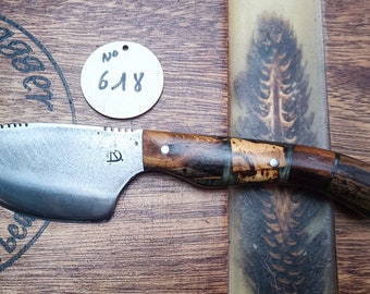 Handmade knife. Forged knife. Kitchen knife. Gift idea. HRC steel. France. Hardened steel. Blacksmith.